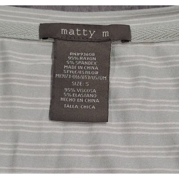 NEW Matty M Womens V-Neck Striped Knot-Front T-Shirt/Sz. S - Picture 4 of 4